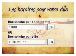 horaires de prière