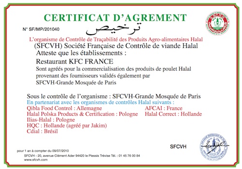 SFCVH - Société Française de Contrôle de Viande Halal - Numéro 1