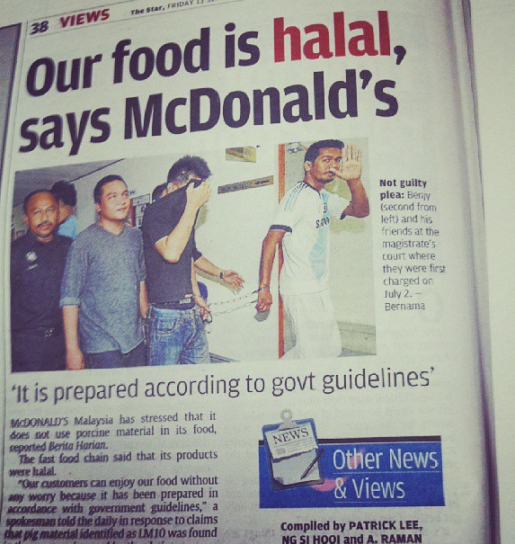 McDonald's non halal en Malaisie