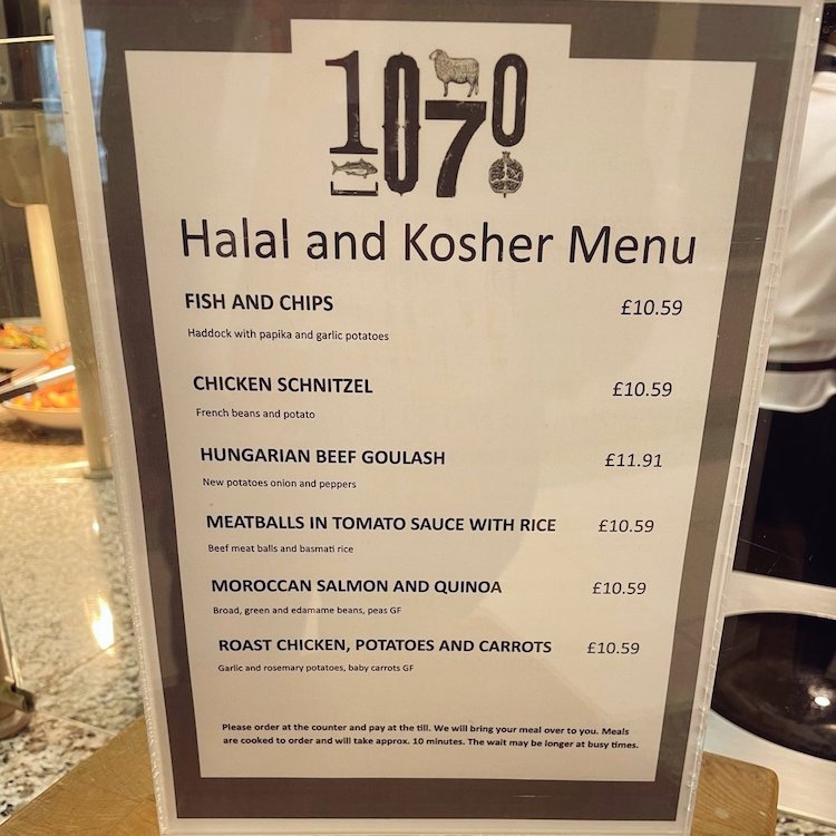 halal casher parlement britannique menu