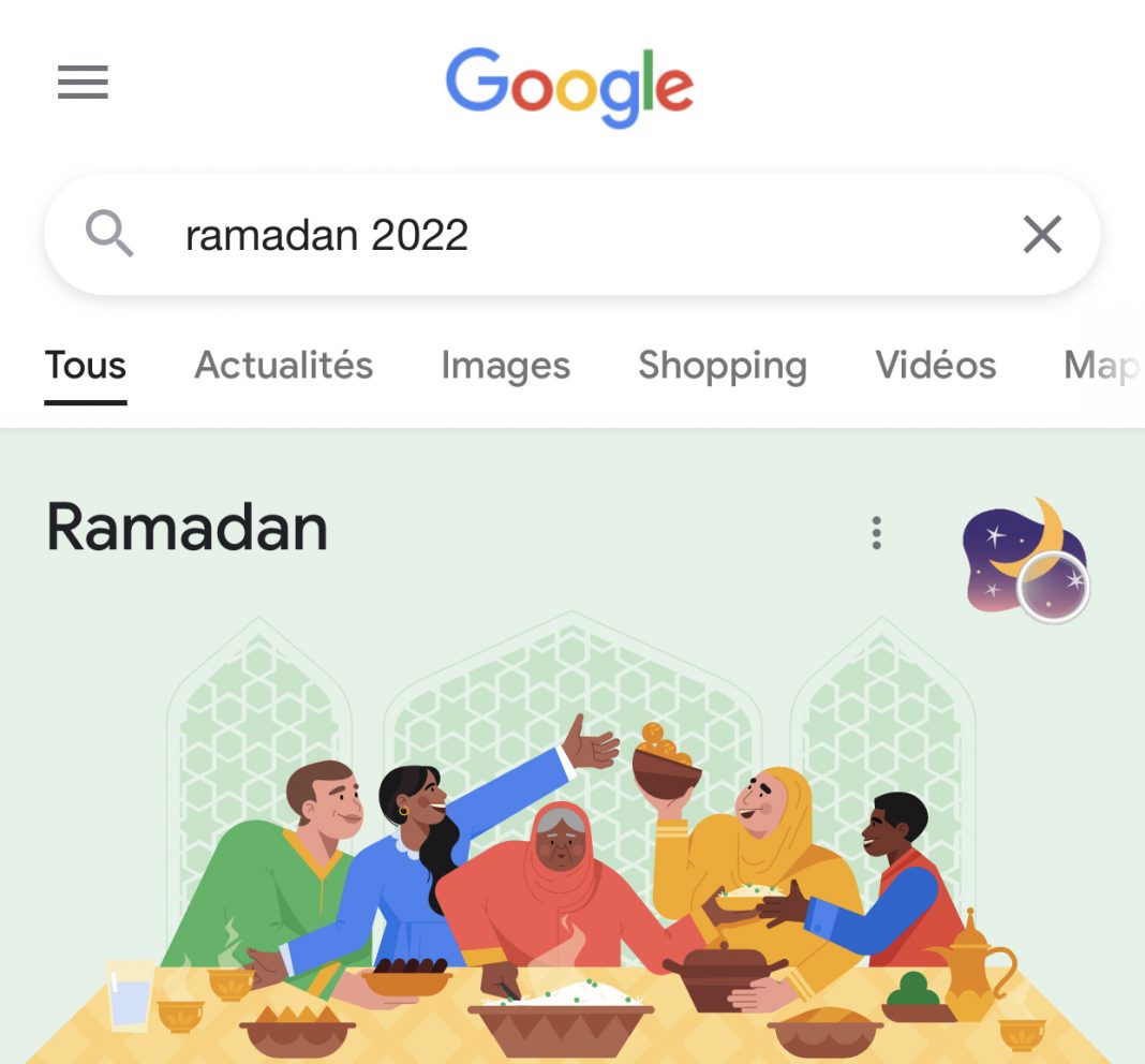 Ramadan 2022 Google homepage