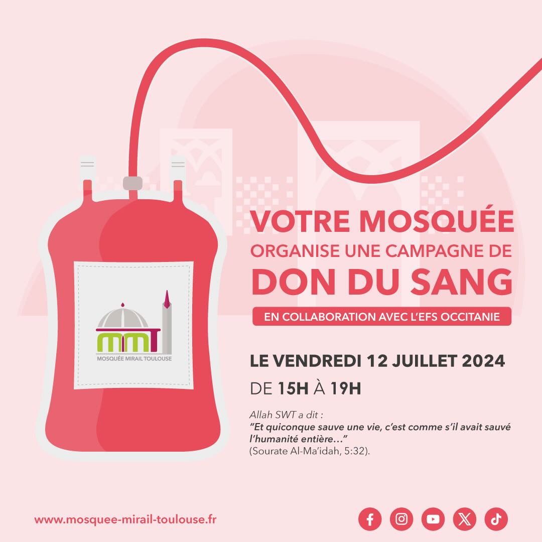 Don du sang à la mosquée du Mirail, Toulouse