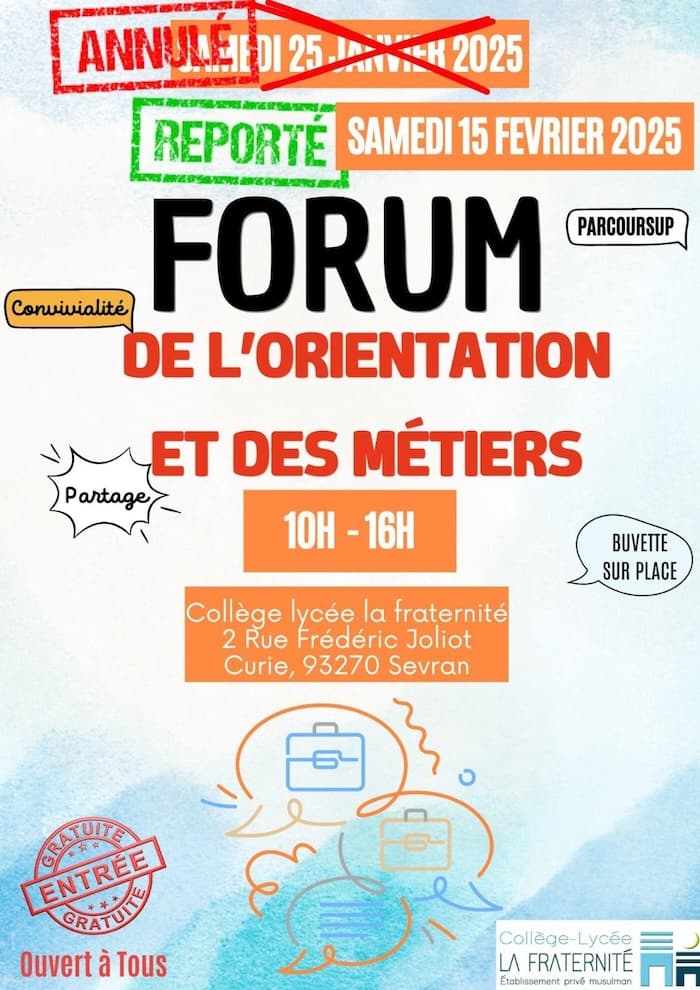 Forum des métiers et de l'orientation au collège-lycée La Fraternité à Sevran, Seine-Saint-Denis