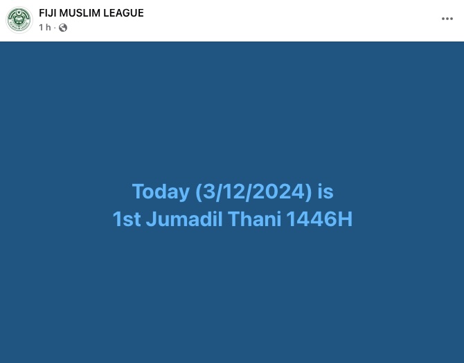 jumada ath-thani 2024 1446 Iles Fidji - calendrier musulman