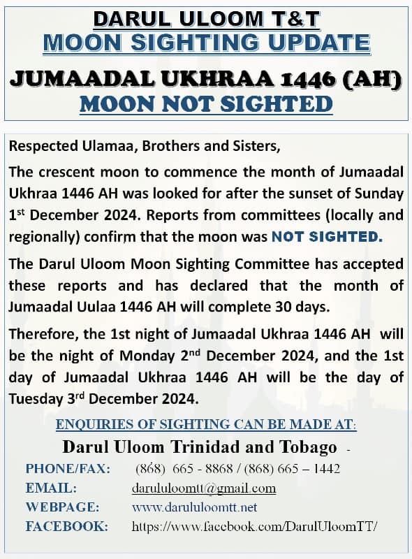 jumada ath-thani 2024 1446 Trinité-et-Tobago - calendrier musulman