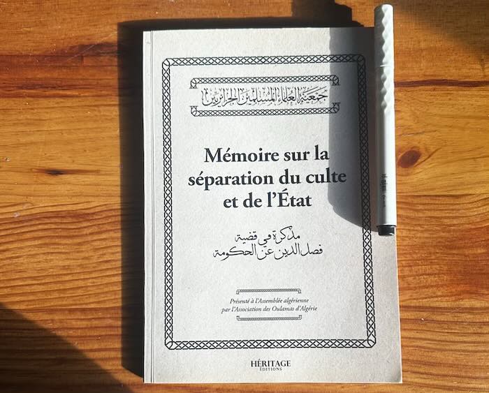 Mémoire sur la séparation du culte et de l'Etat