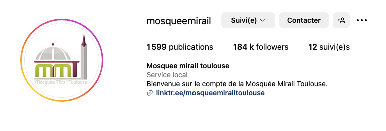 Mosquée Mirail Toulouse sur Instagram