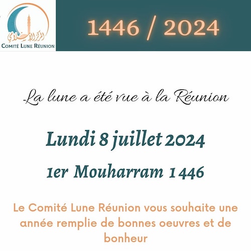 muharram 2024 1446 La Réunion - calendrier musulman