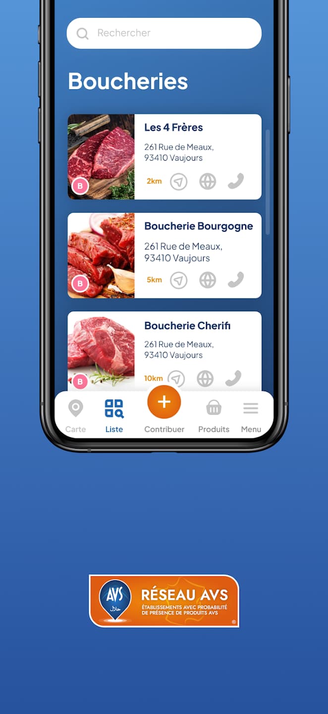 Réseau AVS, application de localisation de produits rigoureusement halal