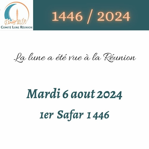 safar 2024 1446 La Réunion - calendrier musulman