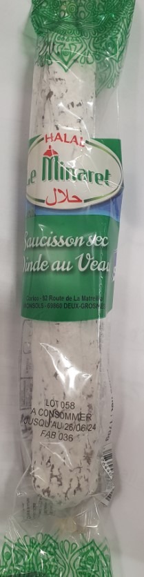 Listeria - Rappel produit saucisson sec dinde veau Le Minaret